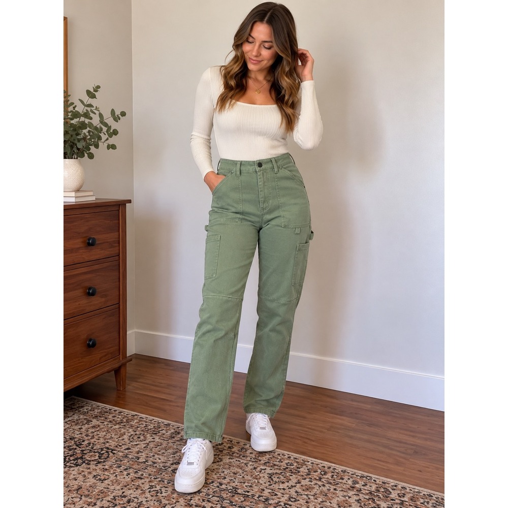 Billabong Sage Green Utility Cargo Pants – Size 24
